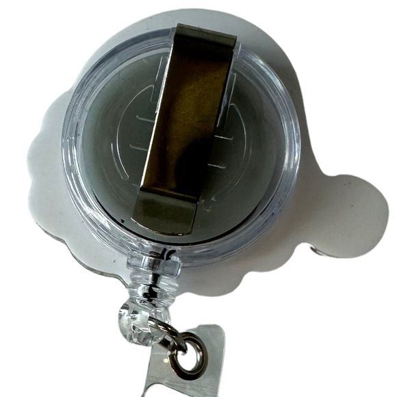 Christmas Badge Reel Santa Shaker Glitter Holiday - Picture 7 of 8